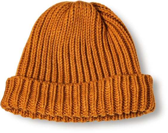 Orange knitted beanie